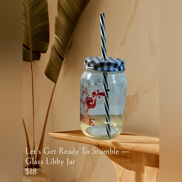 Handmade Libby Glass Drinking Jar New 16oz Mason Jar With Lid And Straw - Picture 4 of 6